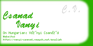 csanad vanyi business card
